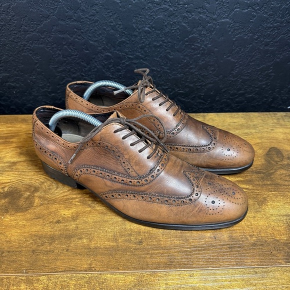 Clarks Tilden Wing 26109425 Brown Leather Wingtip Brogue Oxford Mens‎ 8